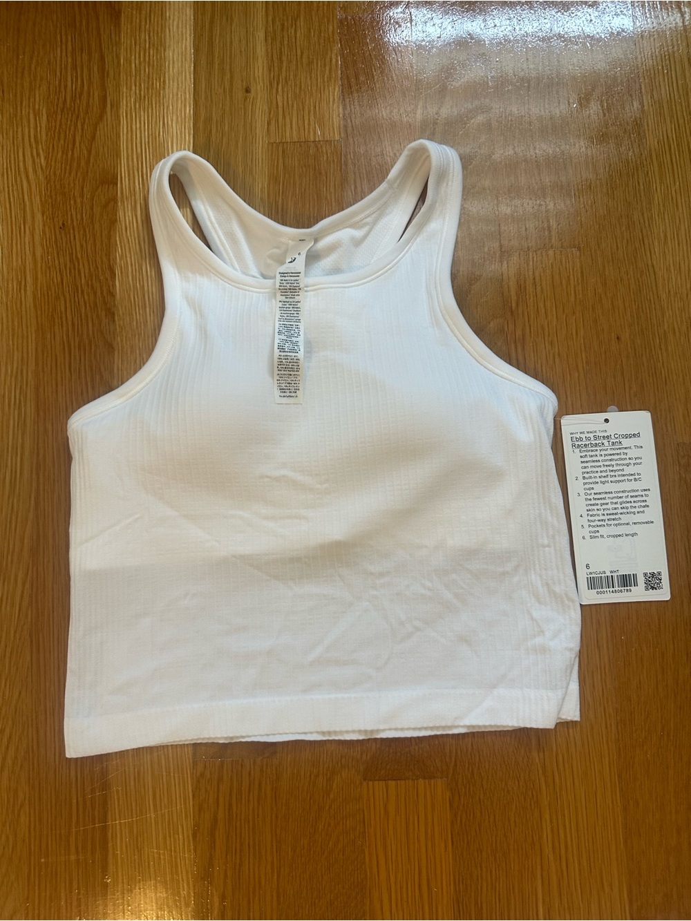 lululemon athletica White Ribbed Cropped Tank